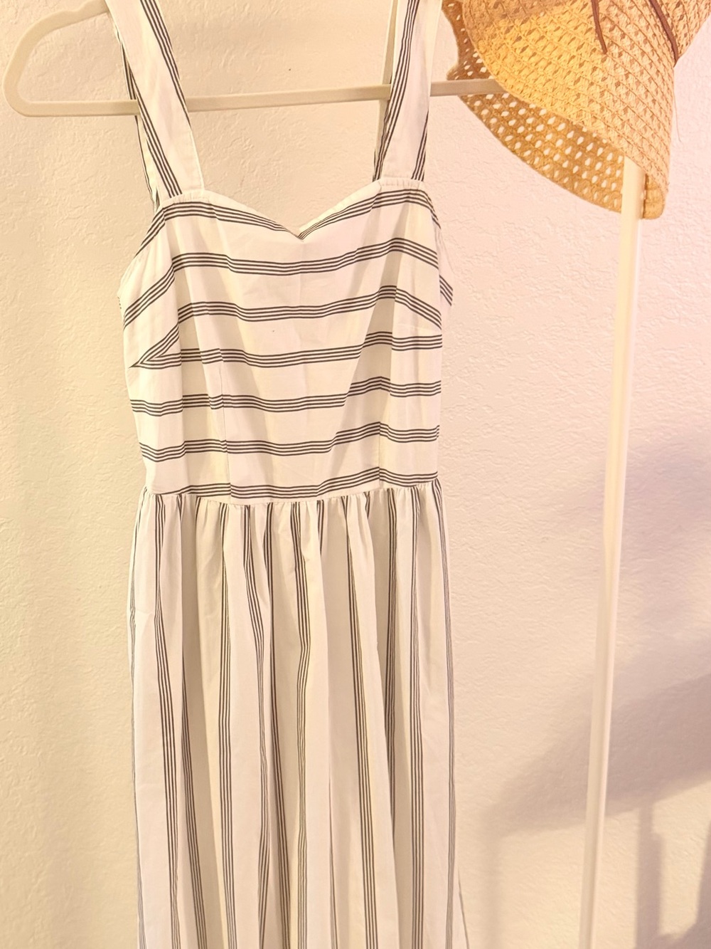 a new day White Dress with Black Stripes
